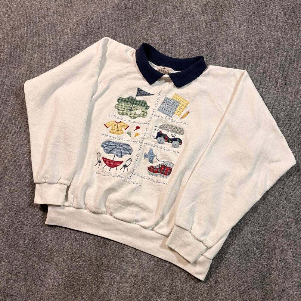 Vintage 90s Golfing Collard Pullover Sweatshirt